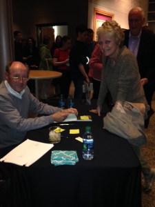 Getting Billy Collins' autograph following his reading at the Blackbird Poetry Festival in Columbia, MD on April 24.